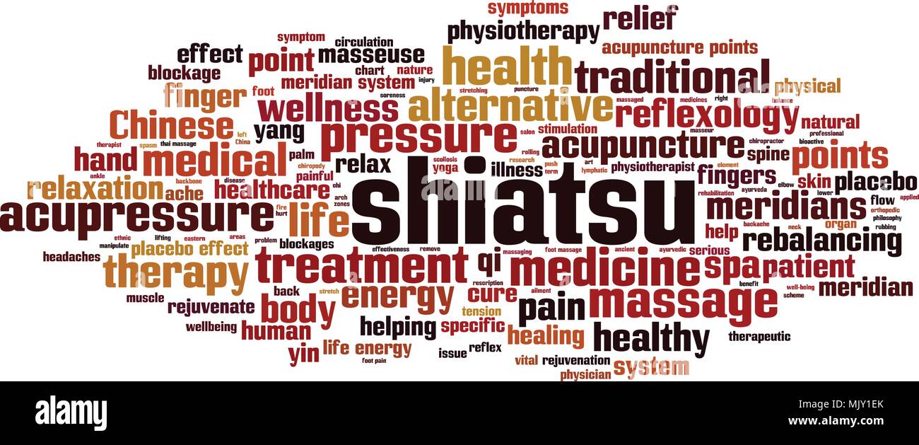 Shiatsu word cloud concept. Vector illustration Stock Vector