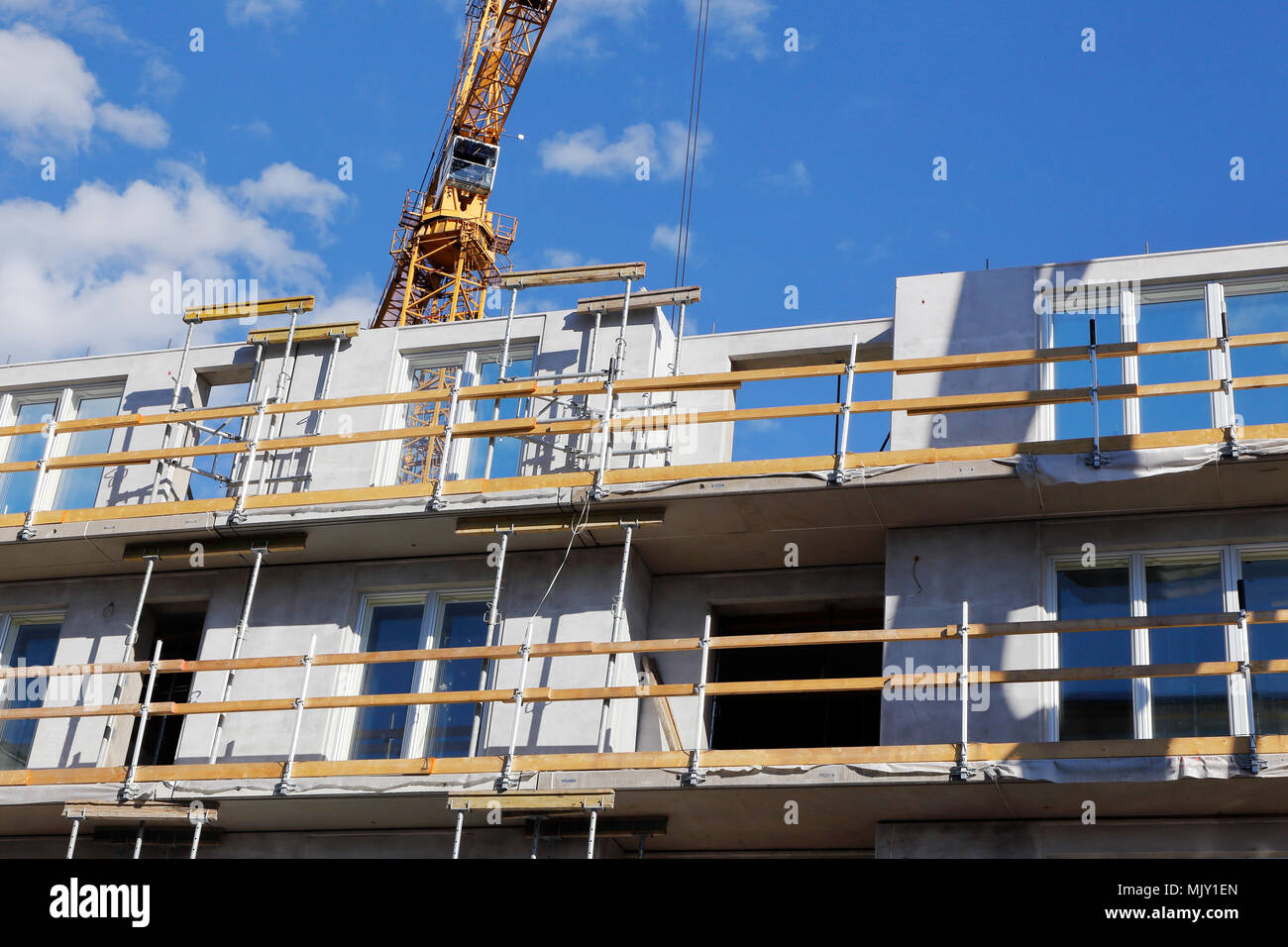 Concret building under construction at a construction site. Stock Photo