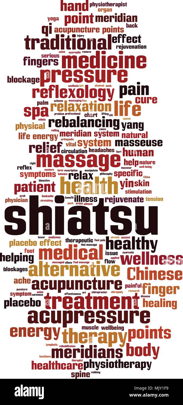 Shiatsu word cloud concept. Vector illustration Stock Vector