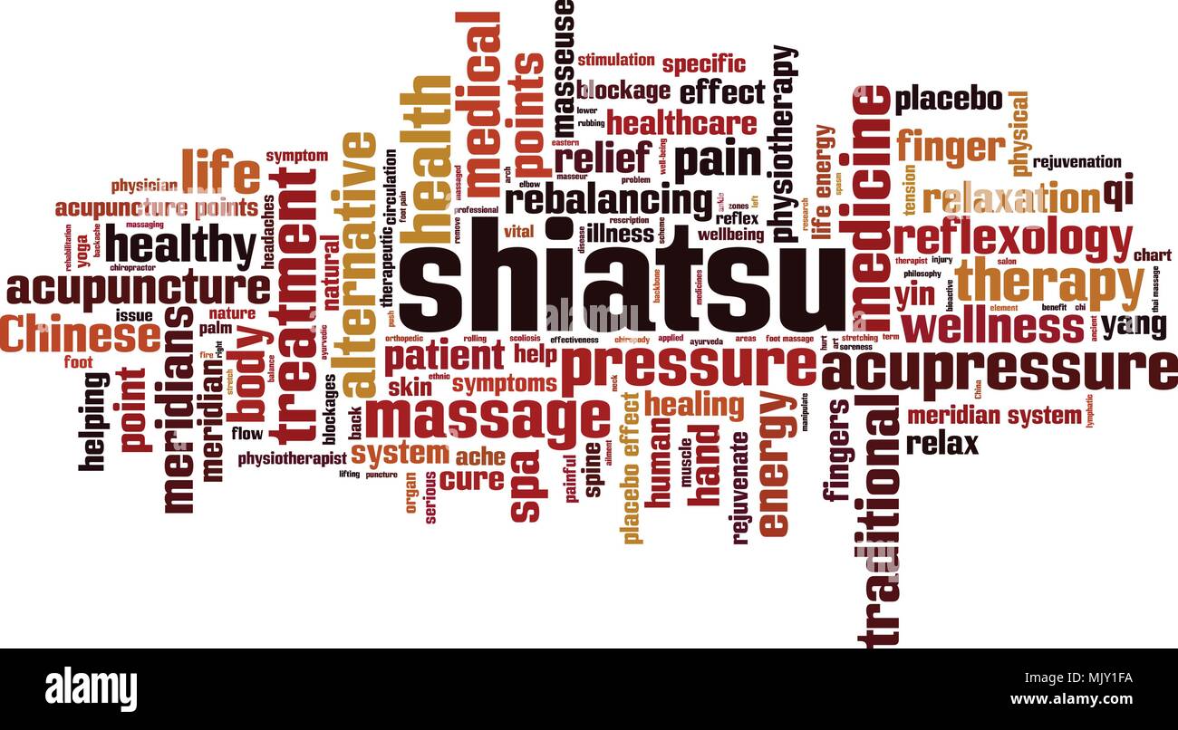 Shiatsu word cloud concept. Vector illustration Stock Vector
