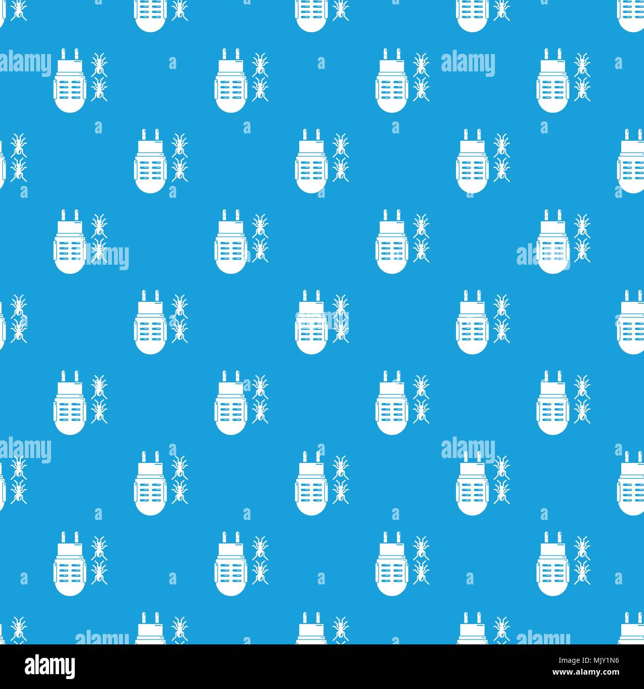 Electric mosquito pattern vector seamless blue Stock Vector
