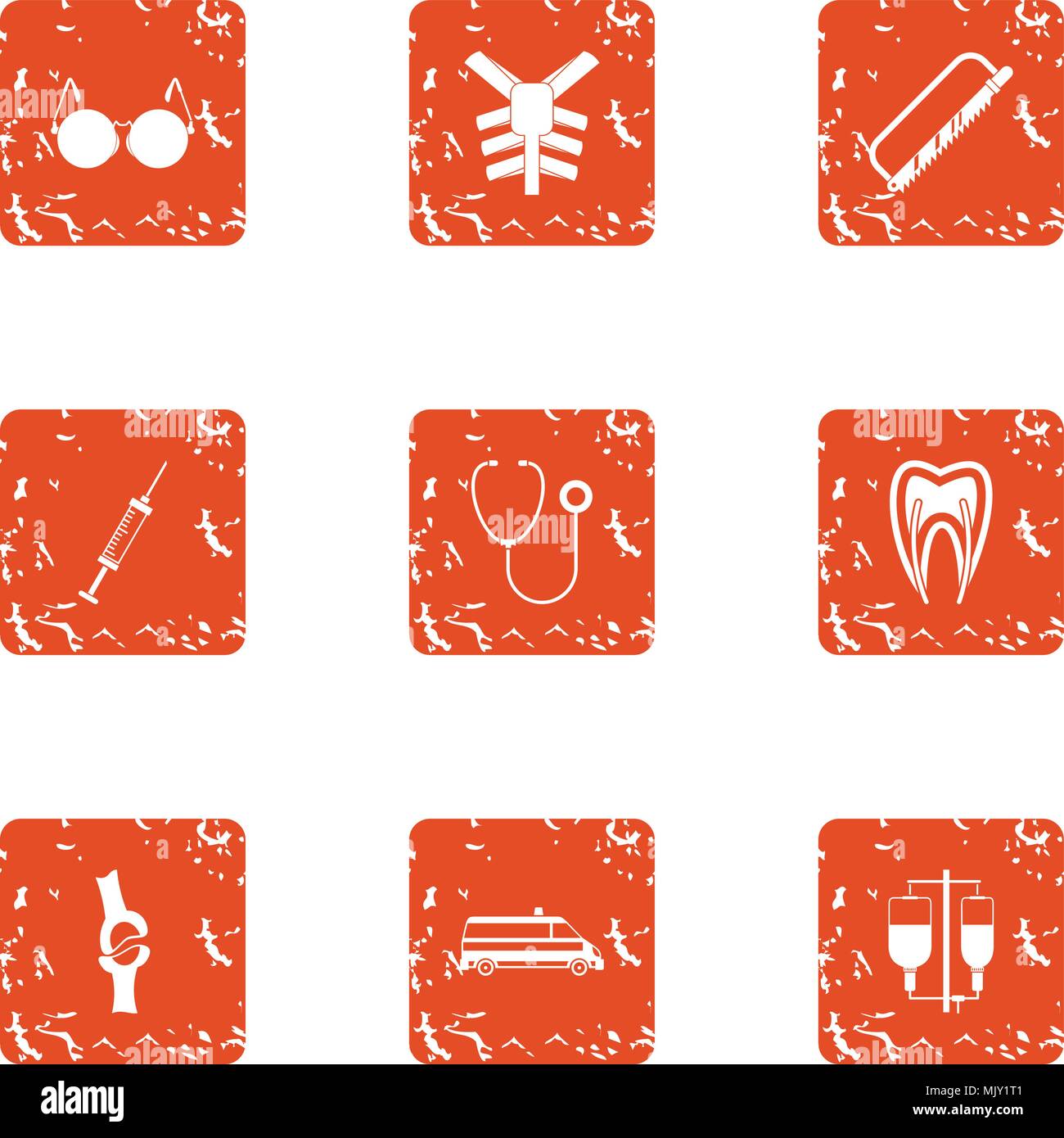 Flesh icons set, grunge style Stock Vector