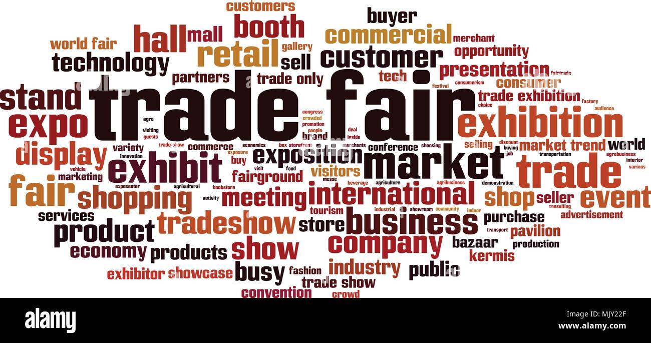 Trade fair word cloud concept. Vector illustration Stock Vector Image