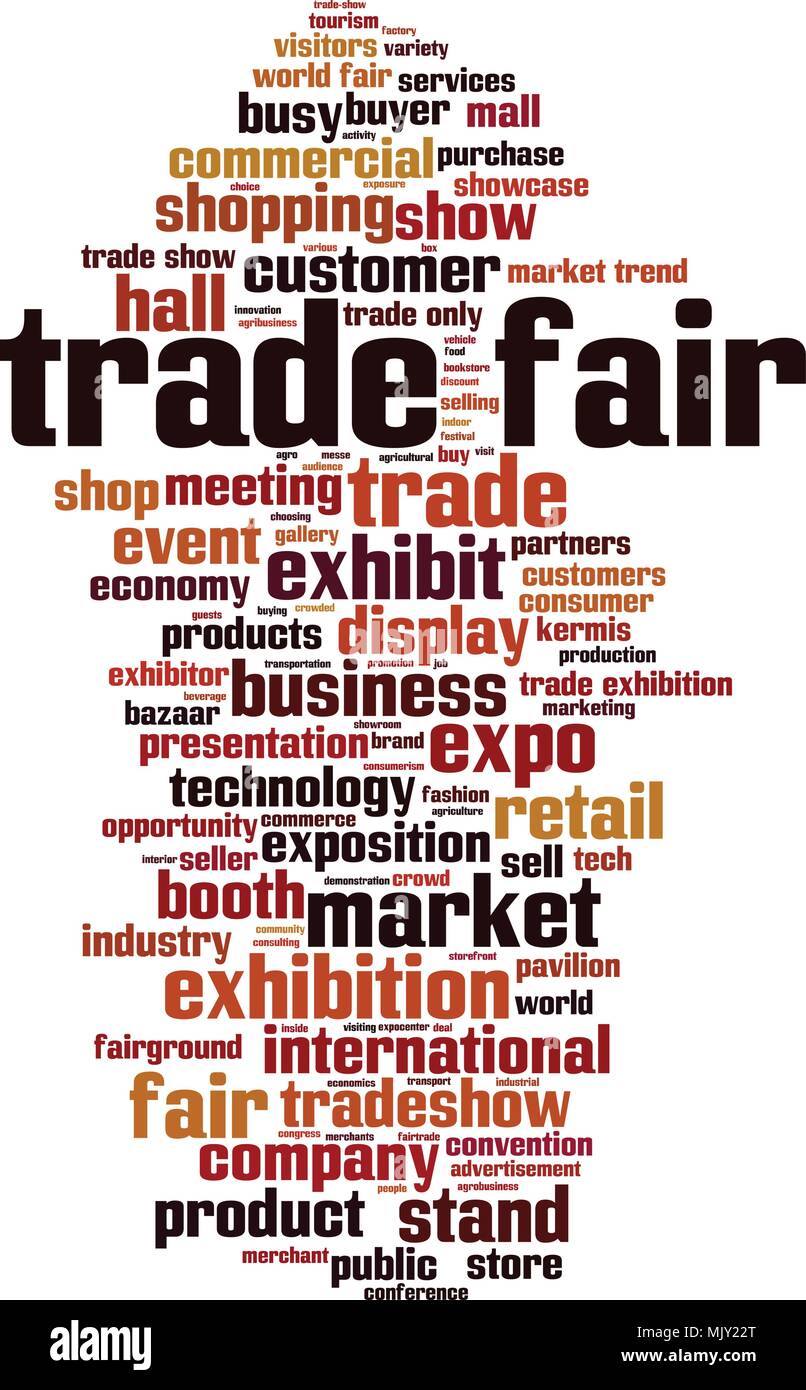 Trade fair word cloud concept. Vector illustration Stock Vector Image