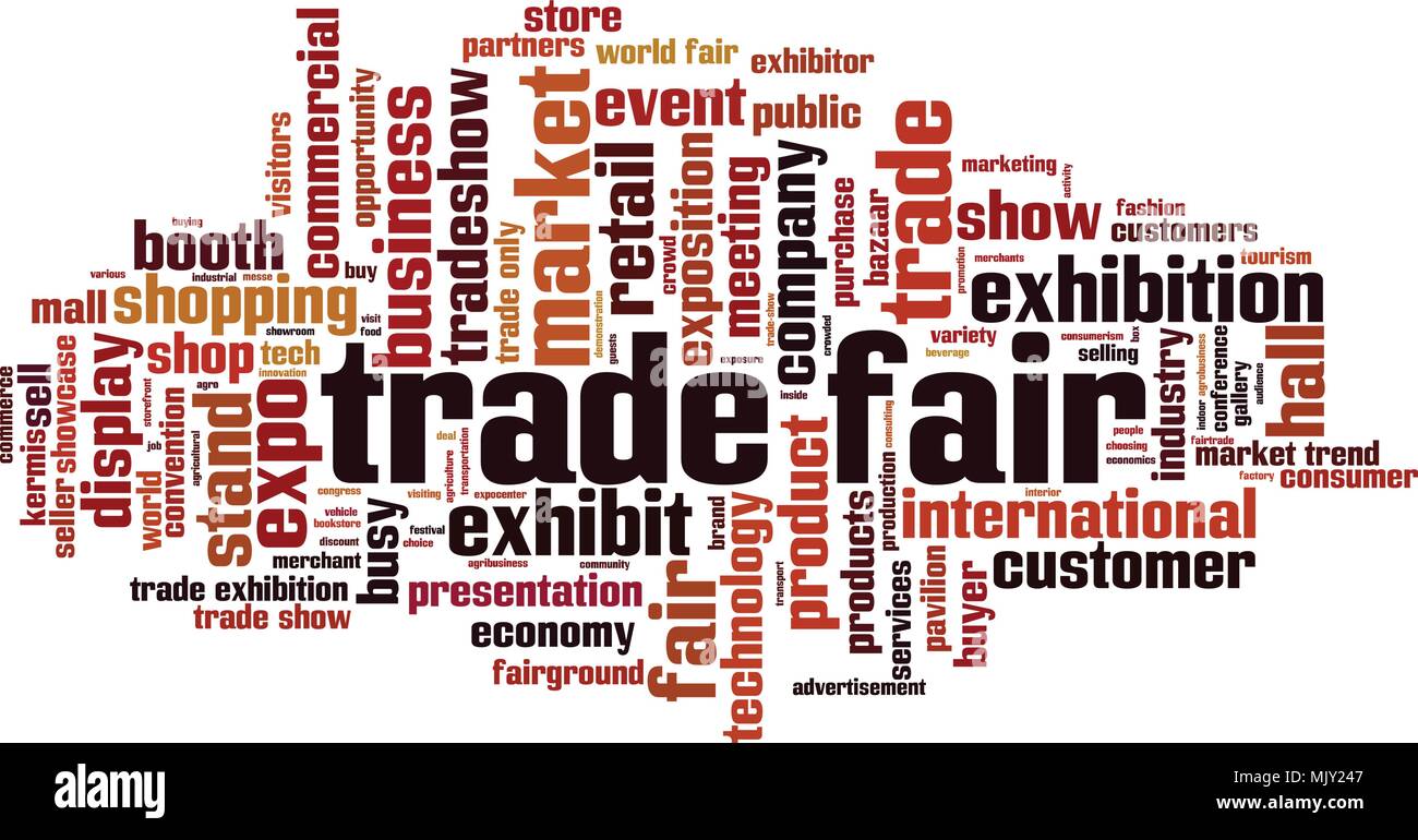 Trade fair word cloud concept. Vector illustration Stock Vector Image