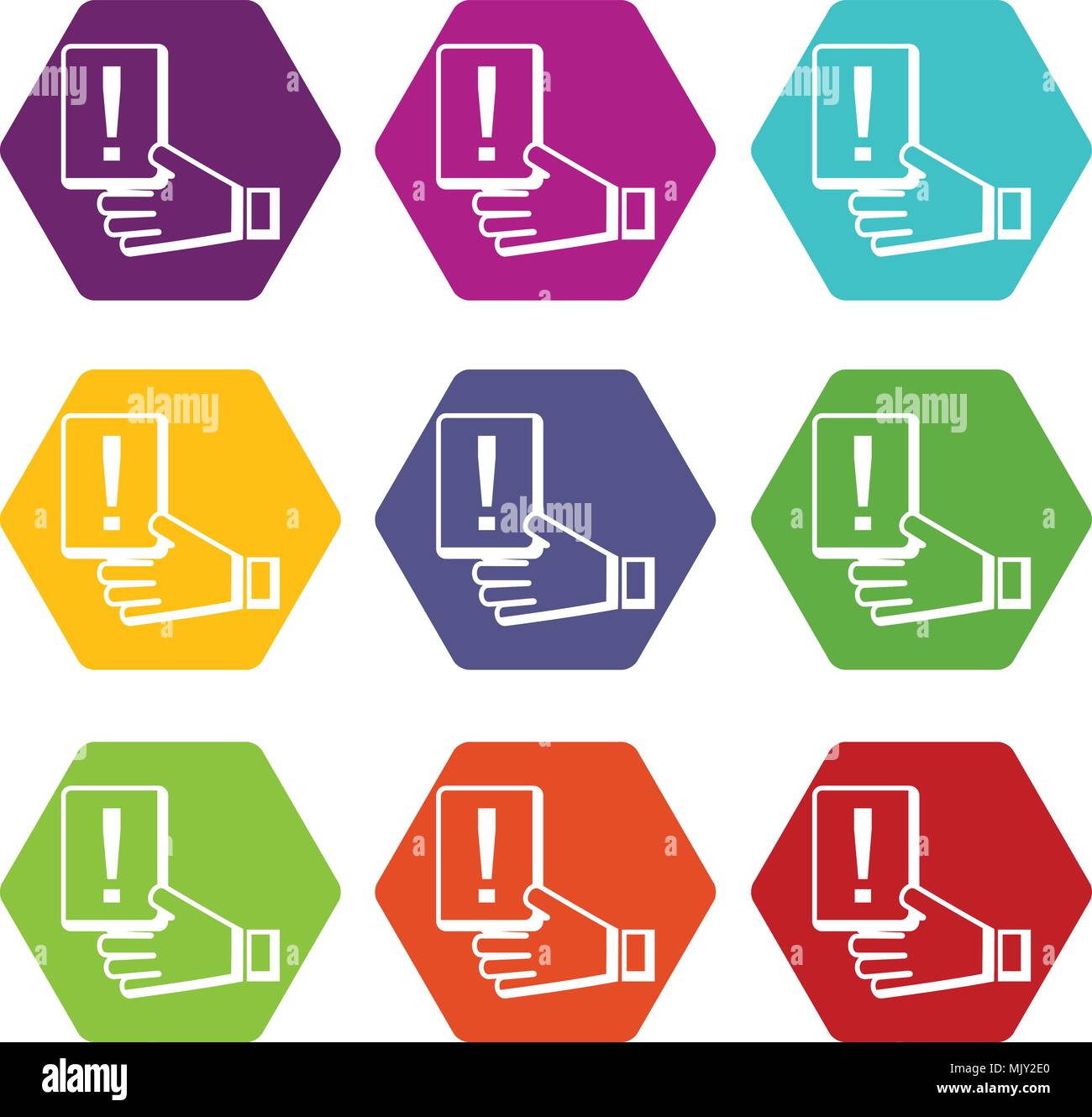 Penalty card icons set 9 vector Stock Vector Image & Art - Alamy