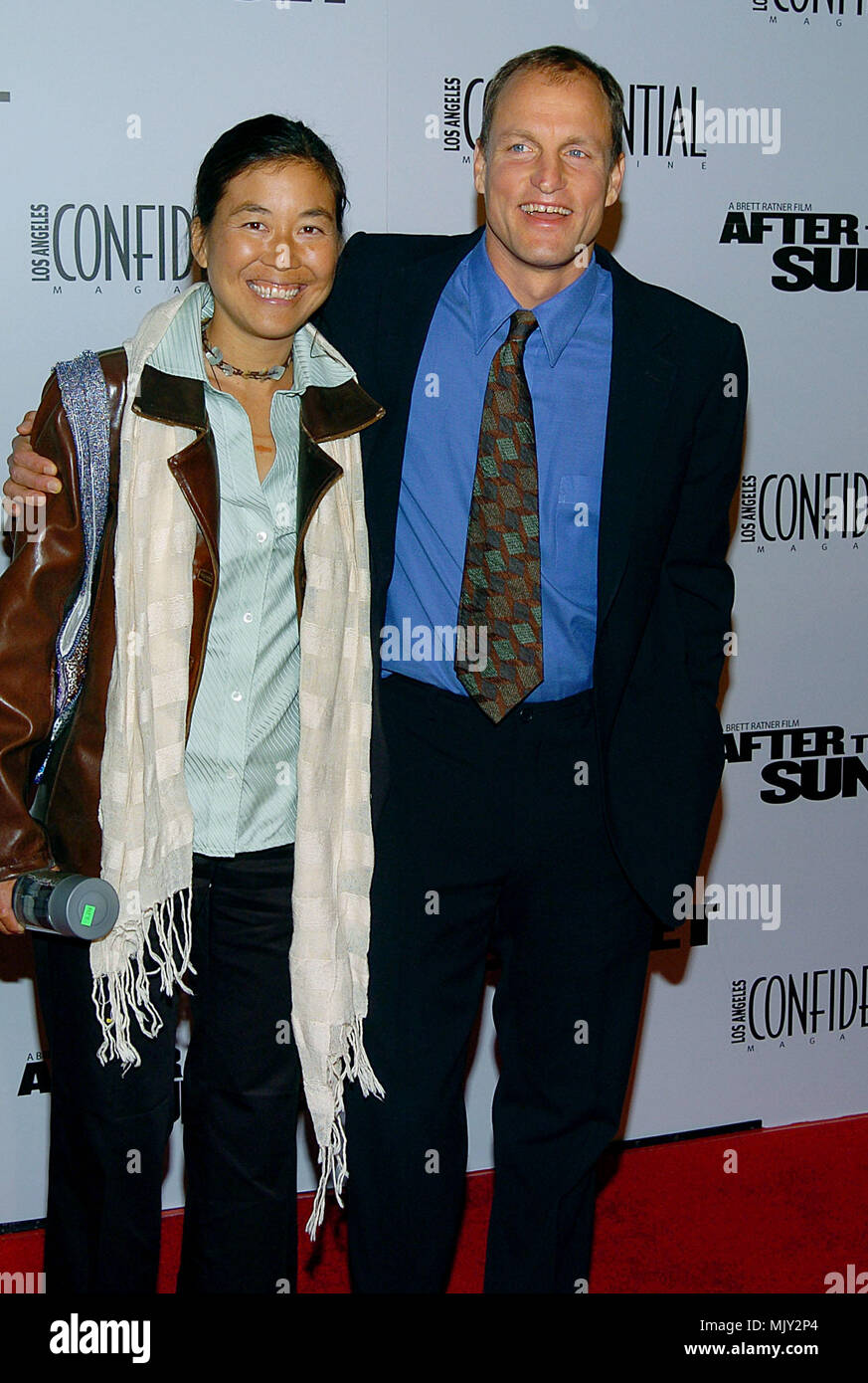 Woody Harrelson and wife Laura Louie arriving at the After Sunser