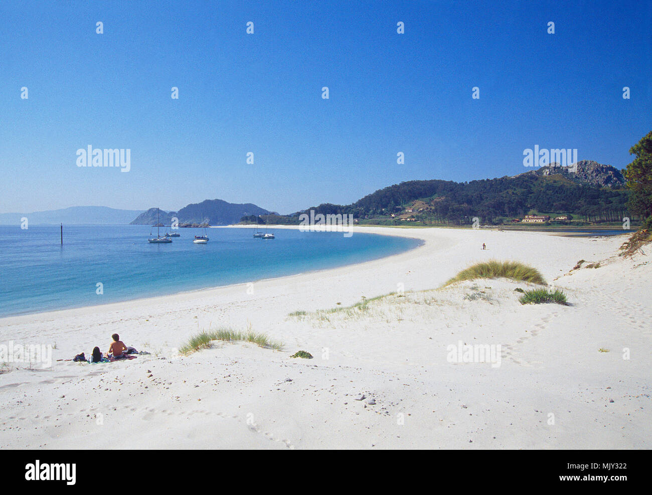 Rodas beach. Cies Islands, Atlantic Islands National Park, Pontevedra province, Galicia, Spain. Stock Photo
