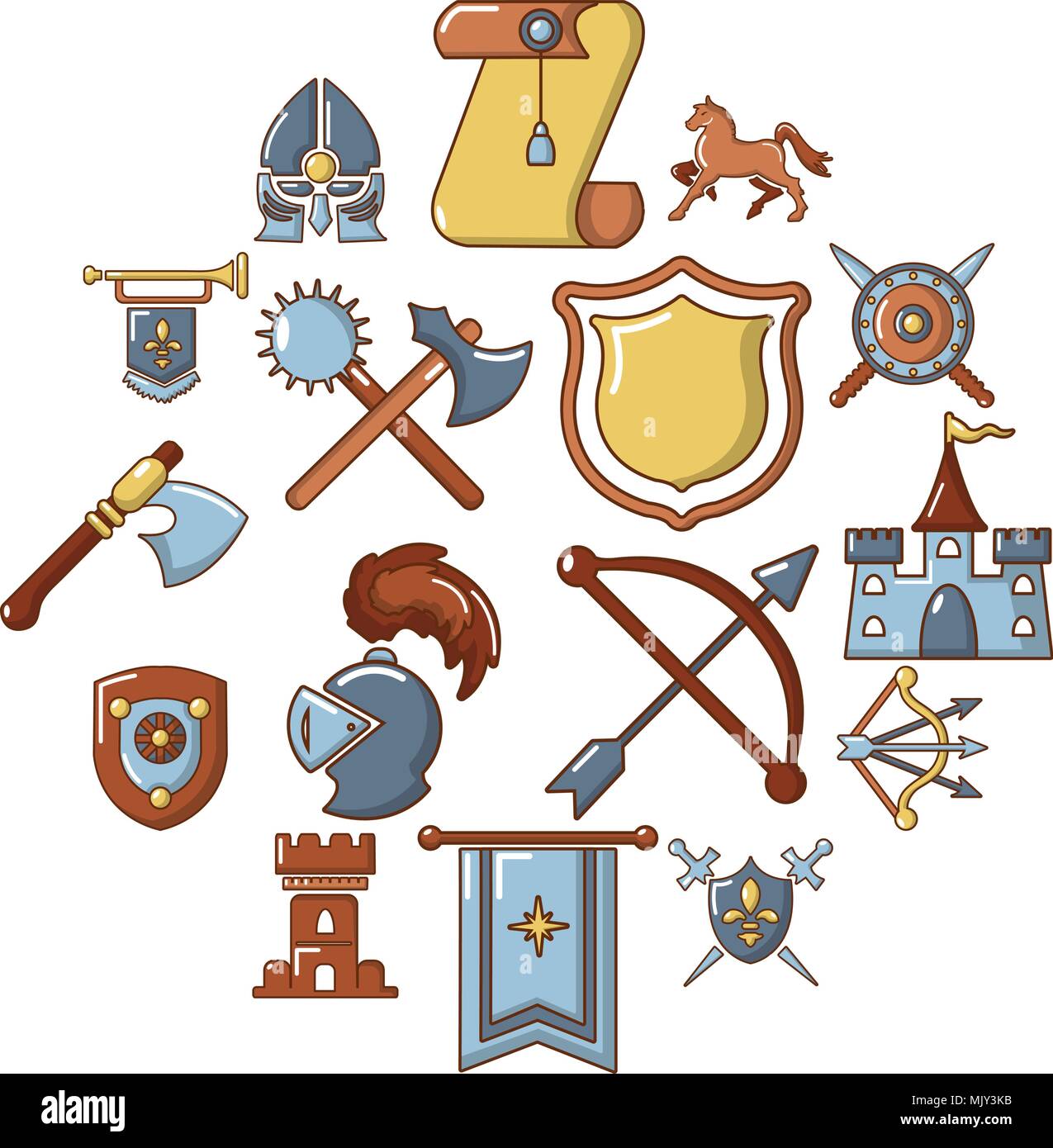 Knight medieval icons set, cartoon style Stock Vector Image & Art - Alamy