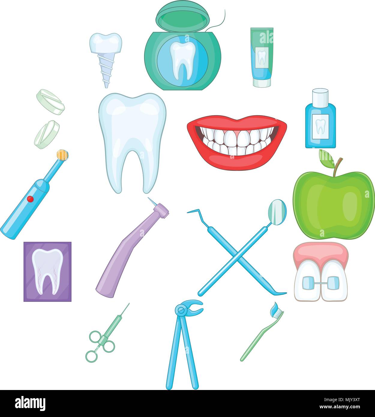 Dentist icons set, cartoon style Stock Vector Image & Art - Alamy