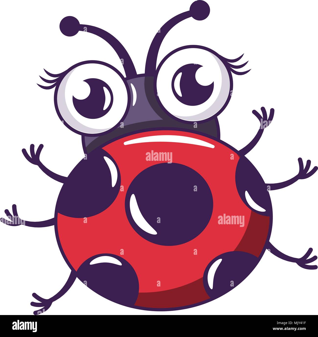 Ladybug icon, cartoon style Stock Vector