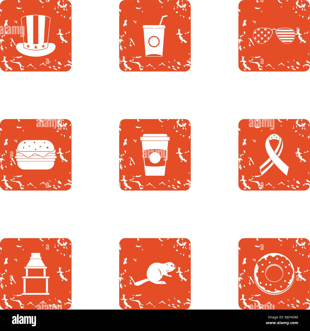 Sociable icons set, grunge style Stock Vector