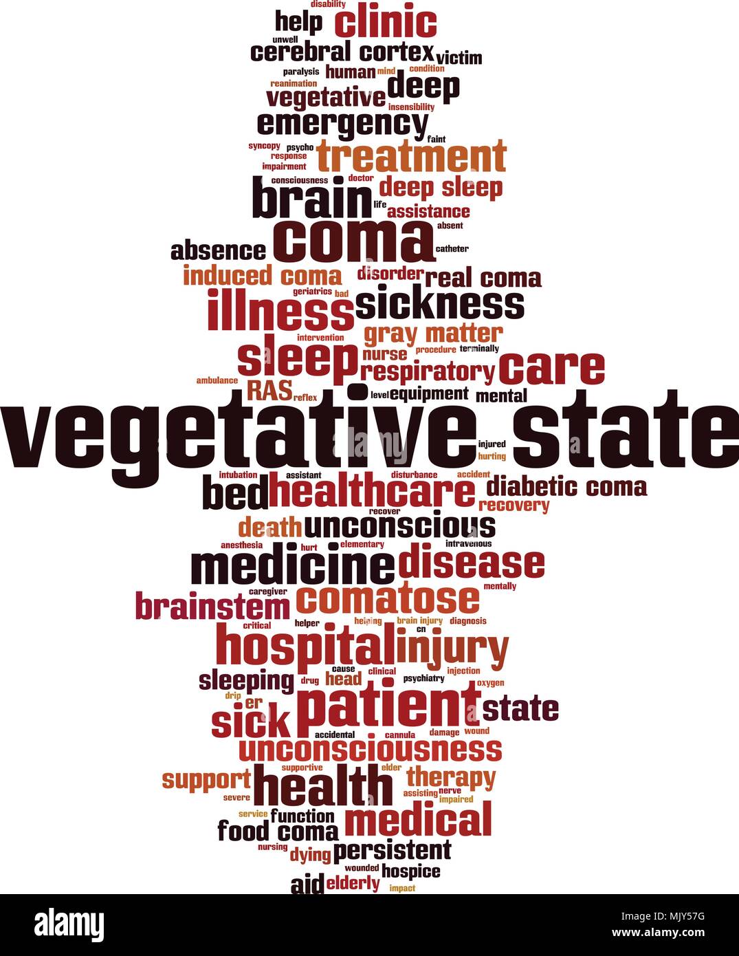Vegetative state word cloud concept. Vector illustration Stock Vector