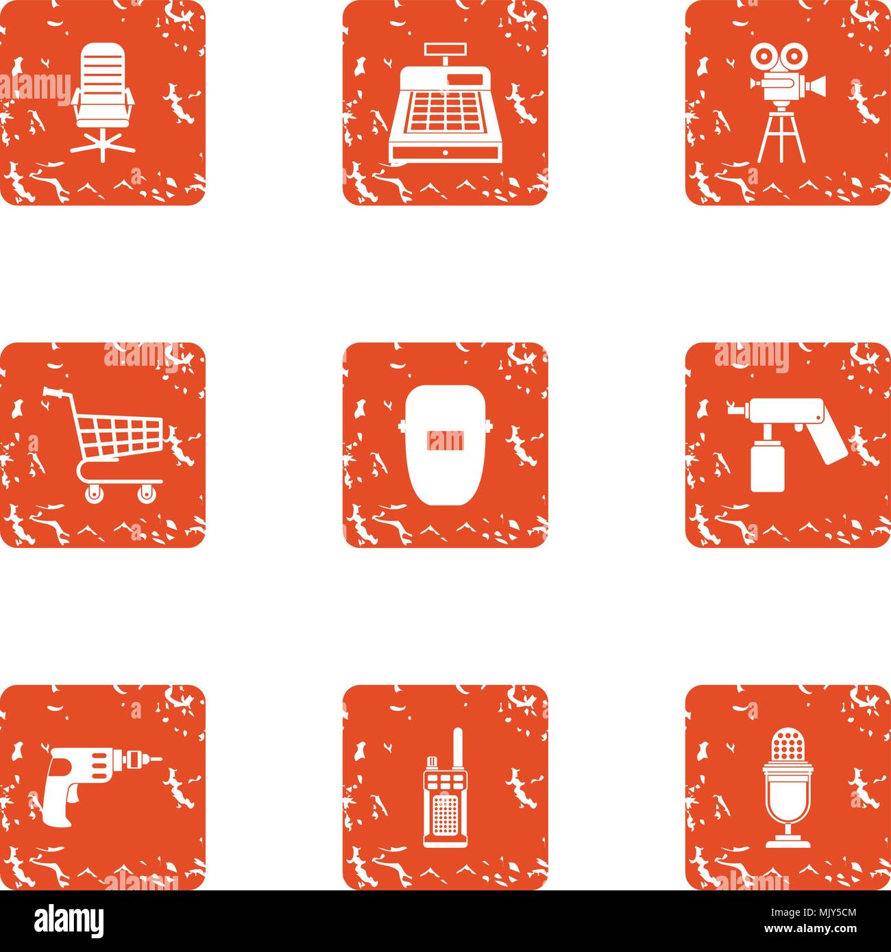 Hardware store icons set, grunge style Stock Vector Image & Art Alamy