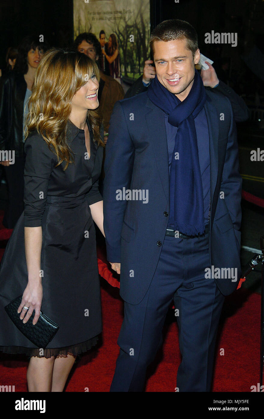 Brad Pitt and Jennifer Aniston arriving at the premiere of ' Along Came Polly ' at the Chinese Theatre in Los Angeles. january 12, 2004.          -            AnistonJenn PittBrad027.JPG           -              AnistonJenn PittBrad027.JPGAnistonJenn PittBrad027  Event in Hollywood Life - California,  Red Carpet Event, Vertical, USA, Film Industry, Celebrities,  Photography, Bestof, Arts Culture and Entertainment, Topix Celebrities fashion /  from the Red Carpet-, Vertical, Best of, Hollywood Life, Event in Hollywood Life - California,  Red Carpet , USA, Film Industry, Celebrities,  movie cele Stock Photo