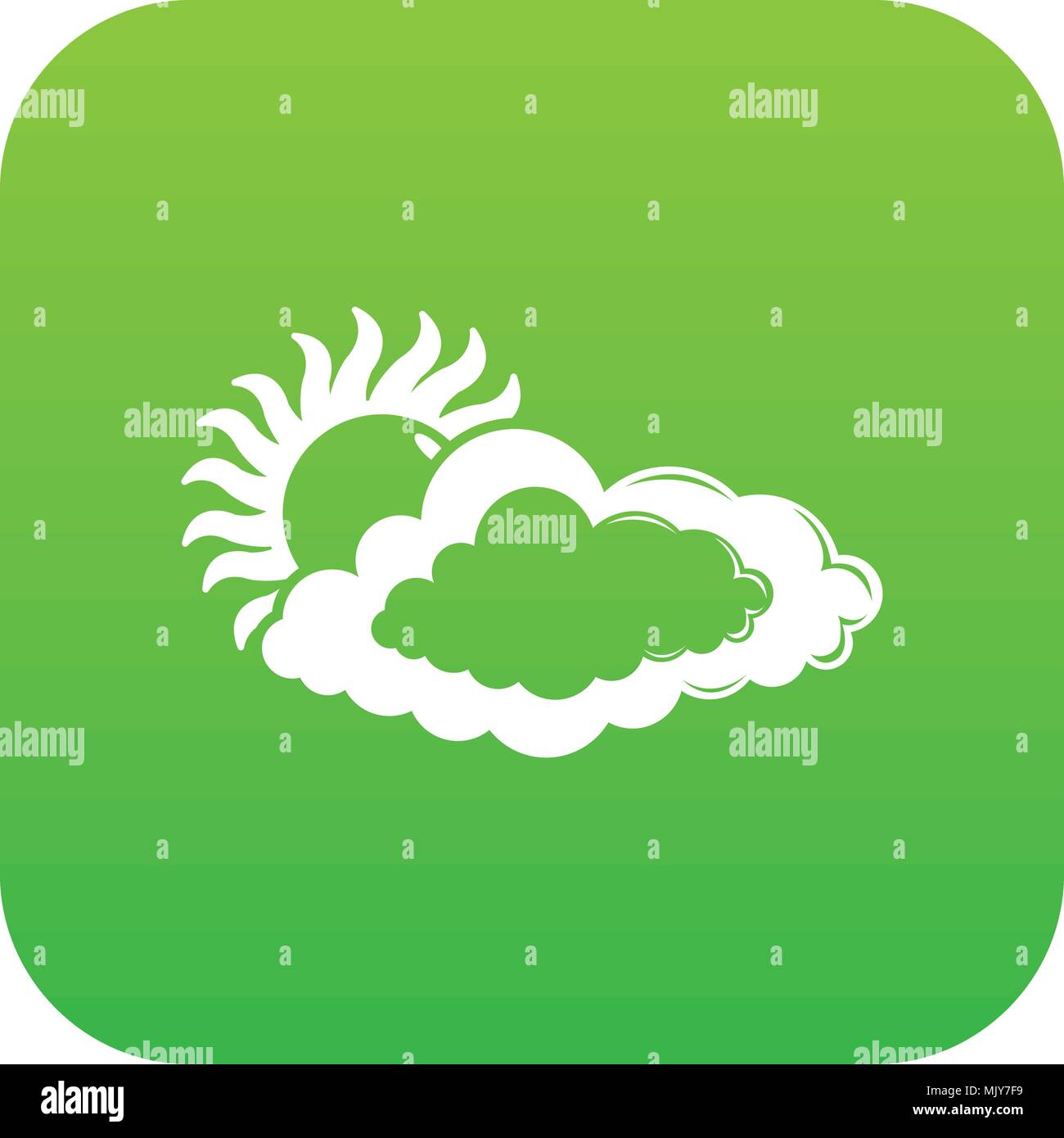 Cloud sun icon green vector Stock Vector Image & Art - Alamy