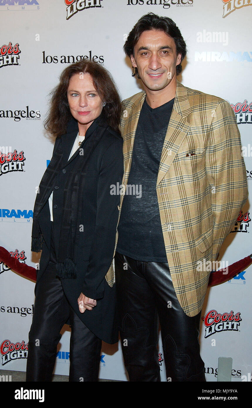 Jacqueline Bisset and Emin Boztepe arriving at the premiere of 'Confessions Of A Dangerous Mind' at the Bruin Theatre in Los Angeles. December 11, 2002.            -            BissettJacq BoztepeEmin18.JPG           -              BissettJacq BoztepeEmin18.JPGBissettJacq BoztepeEmin18  Event in Hollywood Life - California,  Red Carpet Event, Vertical, USA, Film Industry, Celebrities,  Photography, Bestof, Arts Culture and Entertainment, Topix Celebrities fashion /  from the Red Carpet-, Vertical, Best of, Hollywood Life, Event in Hollywood Life - California,  Red Carpet , USA, Film Industry,  Stock Photo