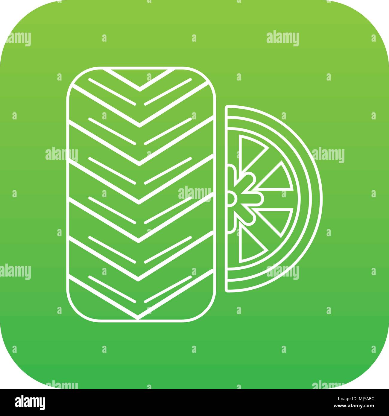 Tire icon green vector Stock Vector