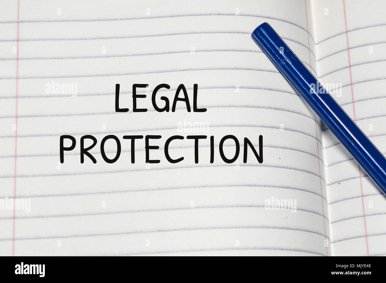 Legal protection word written on white paper Stock Photo
