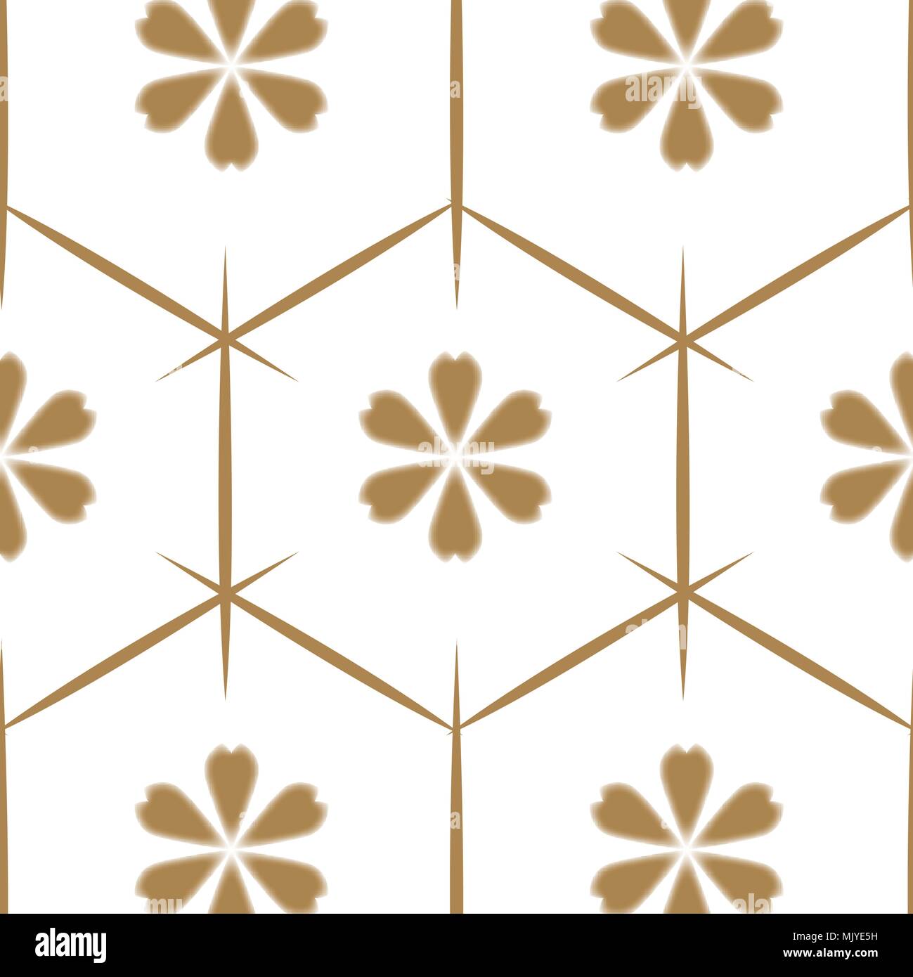 Japanese pattern vector. Gold floral background in tie and dyeing style for cover page design, template, backdrop. Stock Vector