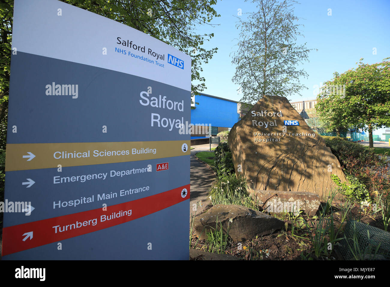 Salford Royal Hospital in Manchester where it is understood that Sir