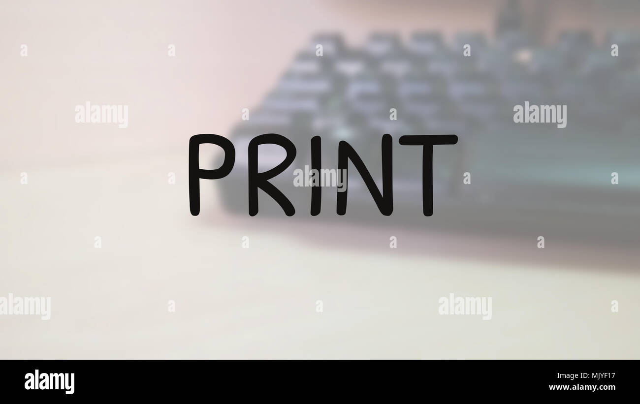 Print word with blurring business background Stock Photo - Alamy