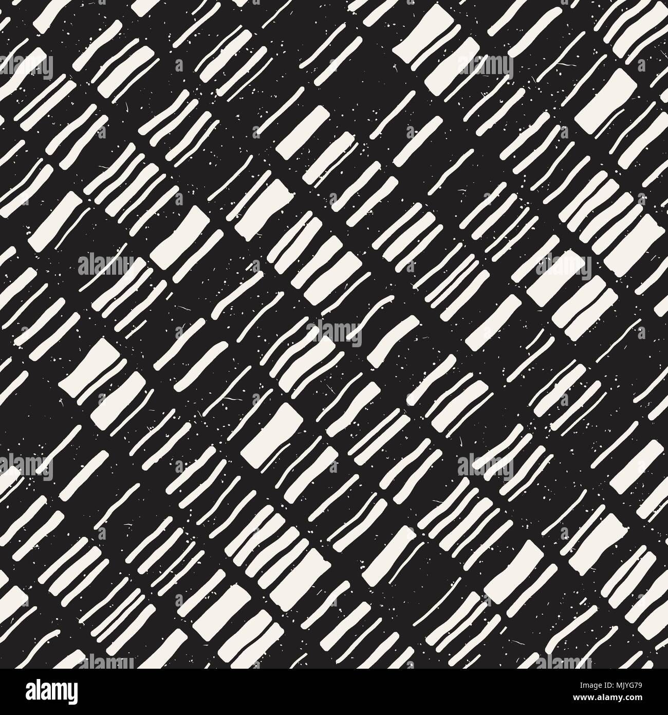 Seamless hand drawn style chevron pattern in black and white. Abstract ...