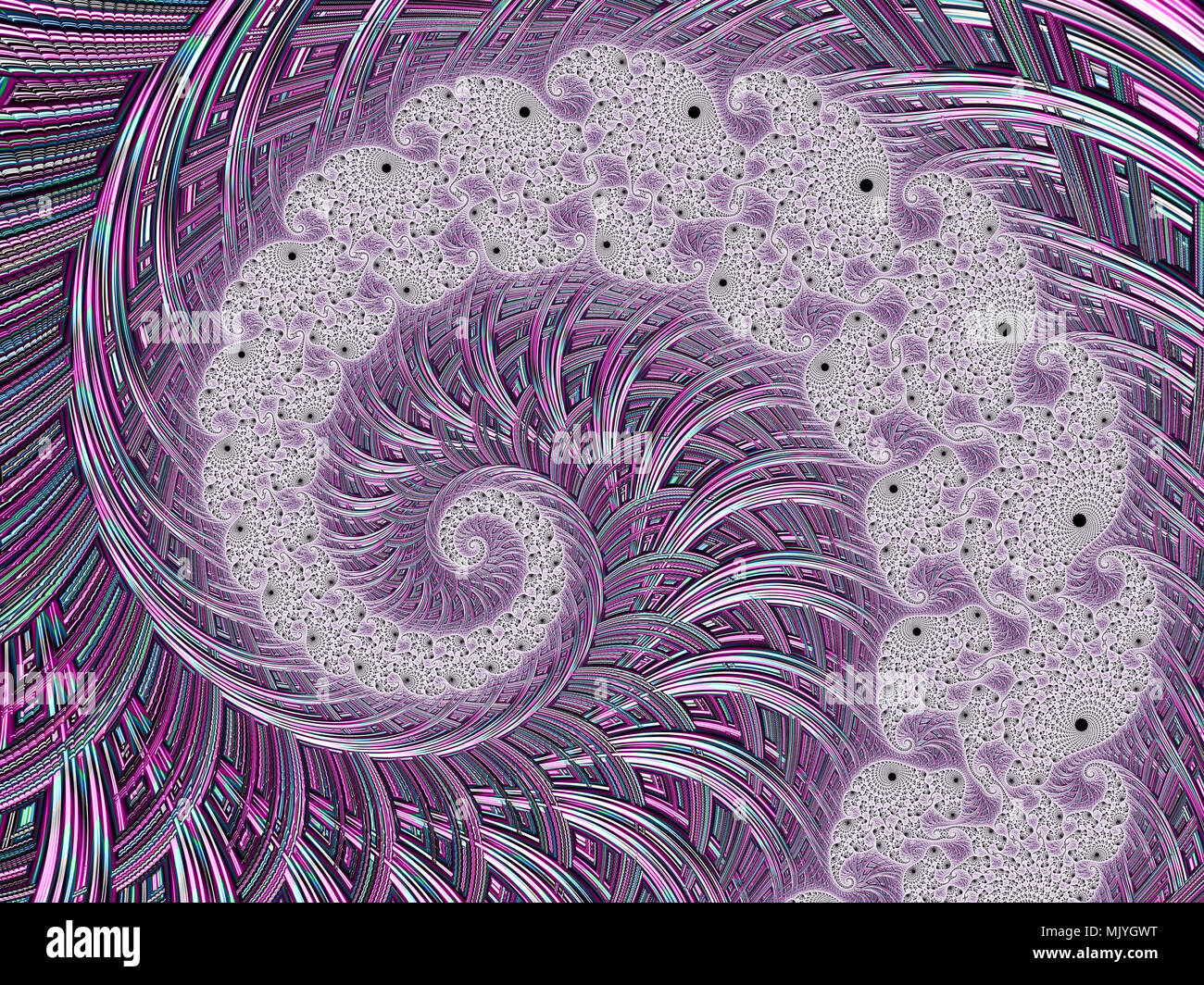 abstract fractal pink pattern with spiral effect. beautiful high-resolution image Stock Photo