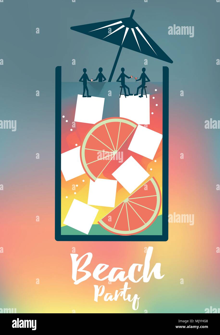 People Sitting in a Bar in a Cocktail - Vector Illustration Stock ...