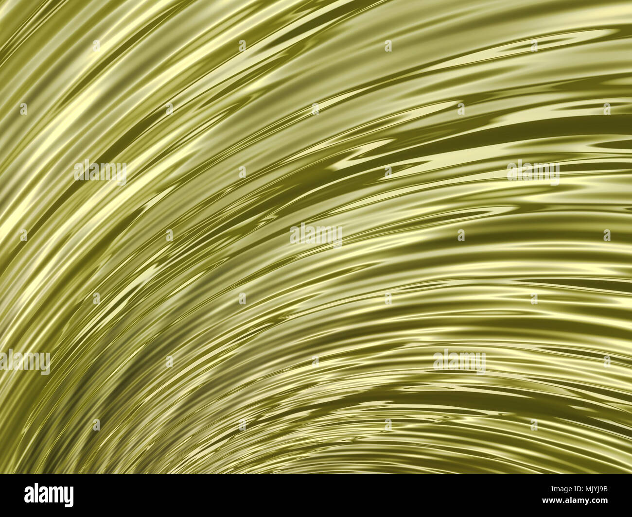 fractal gold yellow texture background with smooth spiral lines Stock Photo