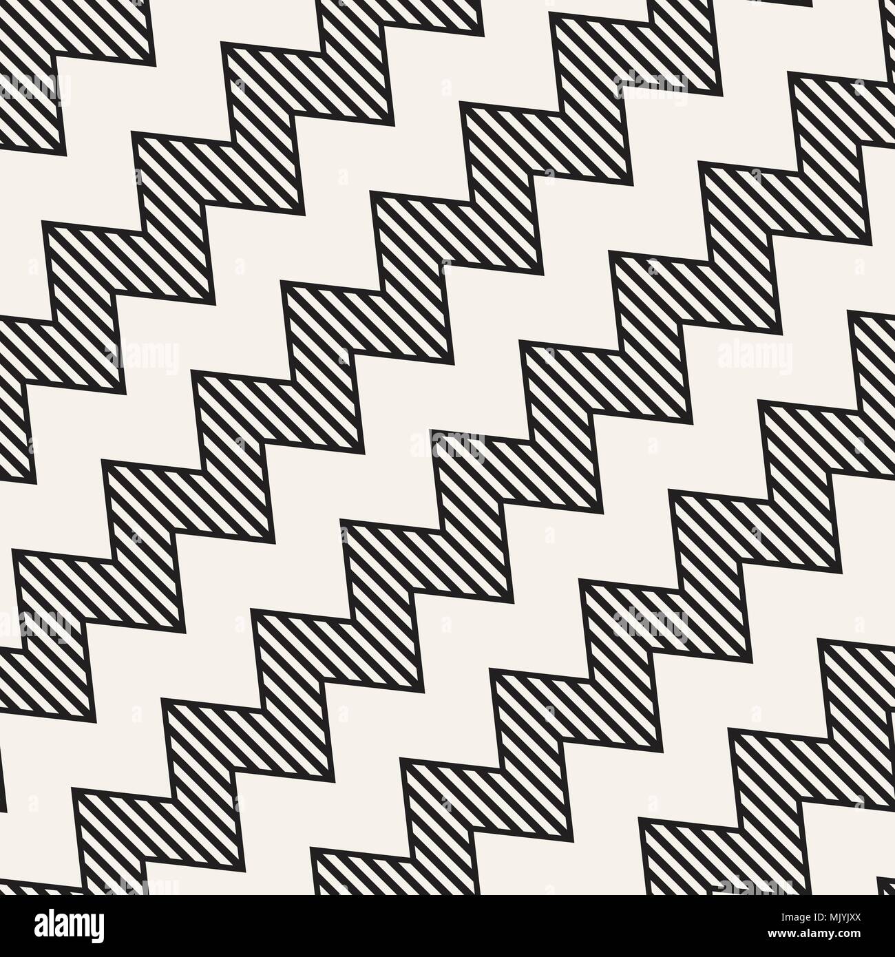 Vector seamless zigzag line pattern. Abstract stylish geometric ...