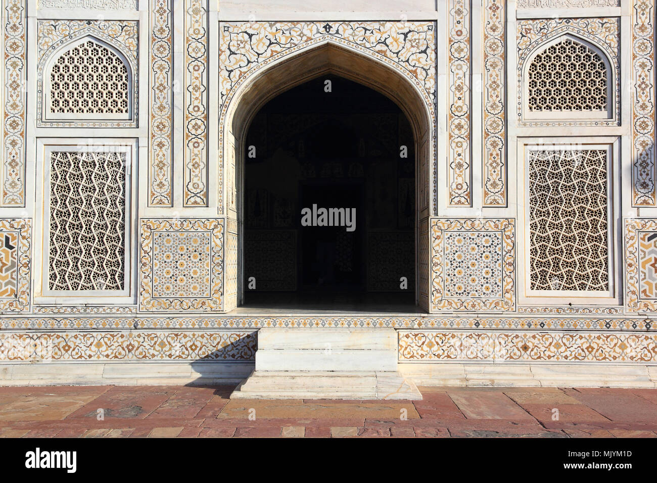 Facade of 'Baby Taj' mausoleum in Agra -  a draft of the famous Taj Mahal. Stock Photo