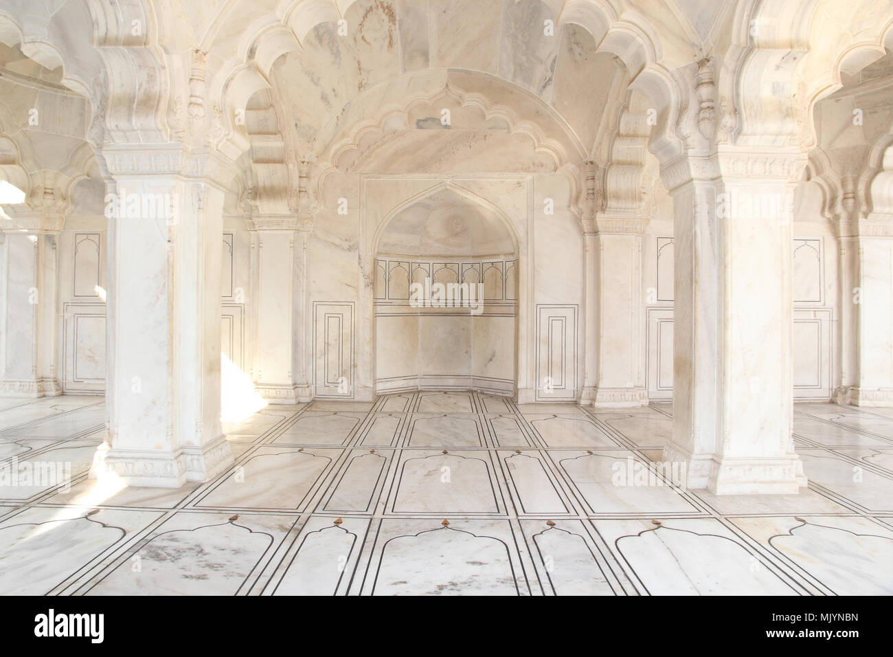 Marble mosque in India Stock Photo