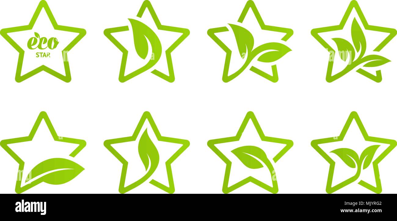 Icon set. Eco star Stock Vector Image & Art - Alamy