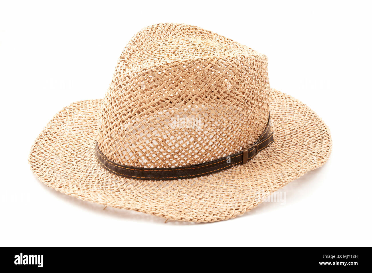A straw hat on a white background Stock Photo