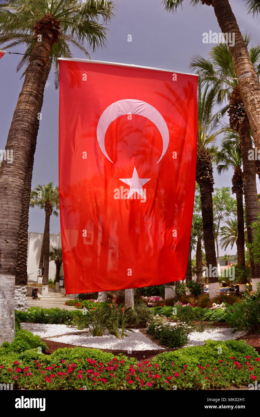 Turkish flag banner Stock Photo