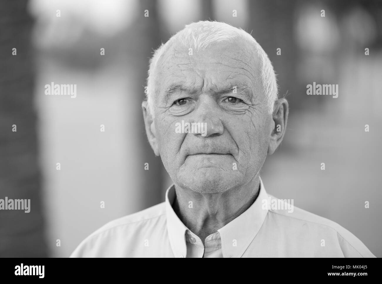 Grey haired mature man Black and White Stock Photos & Images - Alamy