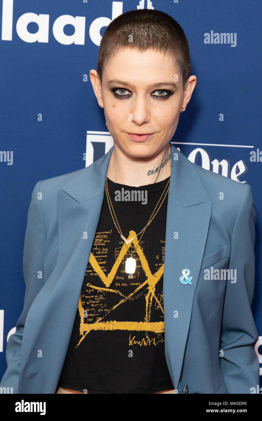 New York, United States. 05th May, 2018. Asia Kate Dillon attends the 29th Annual GLAAD Media Awards at Hilton Midtown Credit: Lev Radin/Pacific Press/Alamy Live News Stock Photo