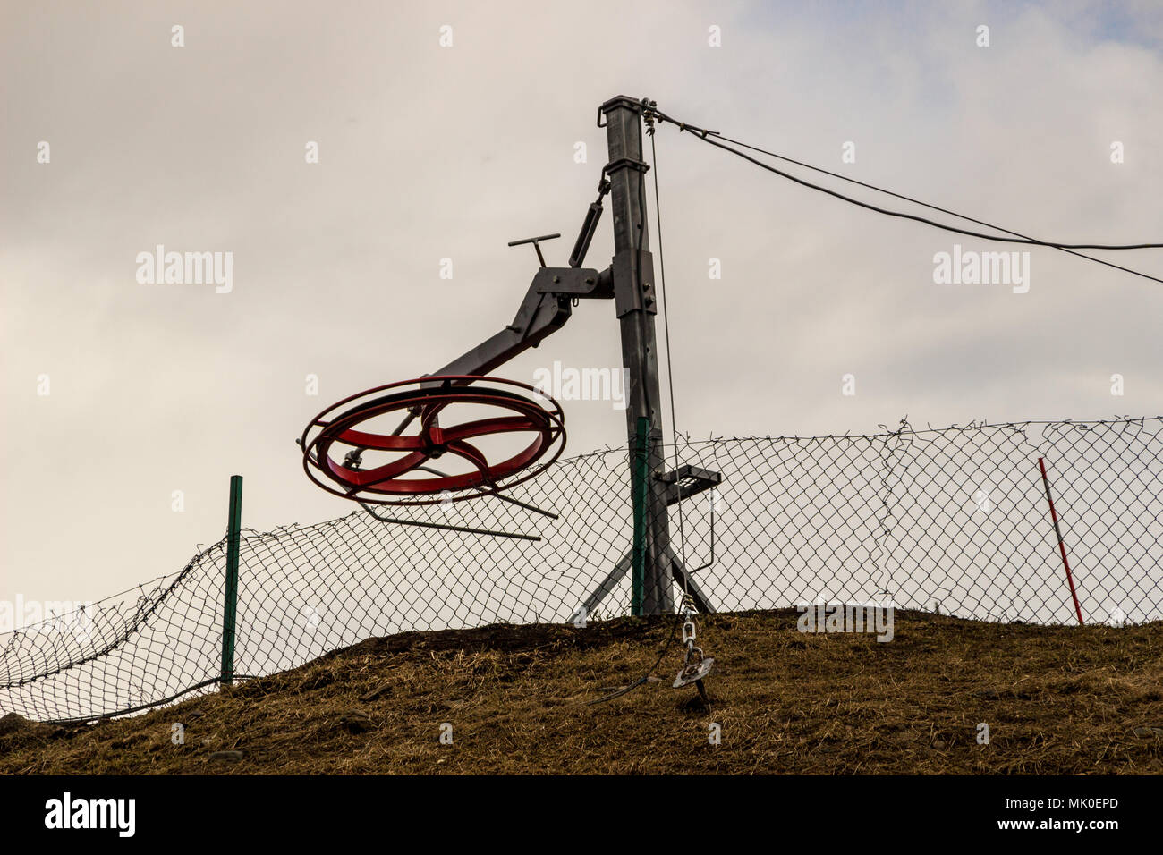 Ring of the ski lift in summer Stock Photo - Alamy