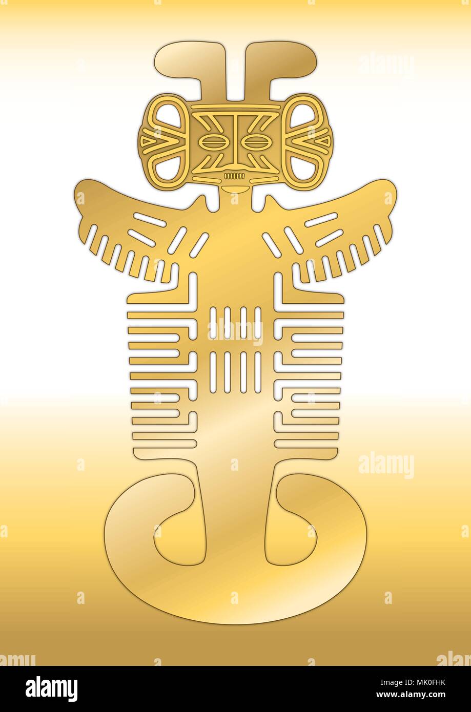 Pre-Columbian jewel Tolima culture, Colombia Stock Vector