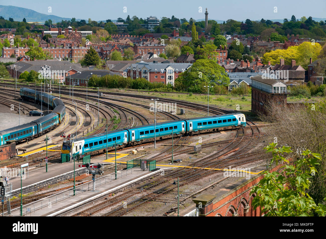 Shrewsbury Trains signalbox Stock Photo