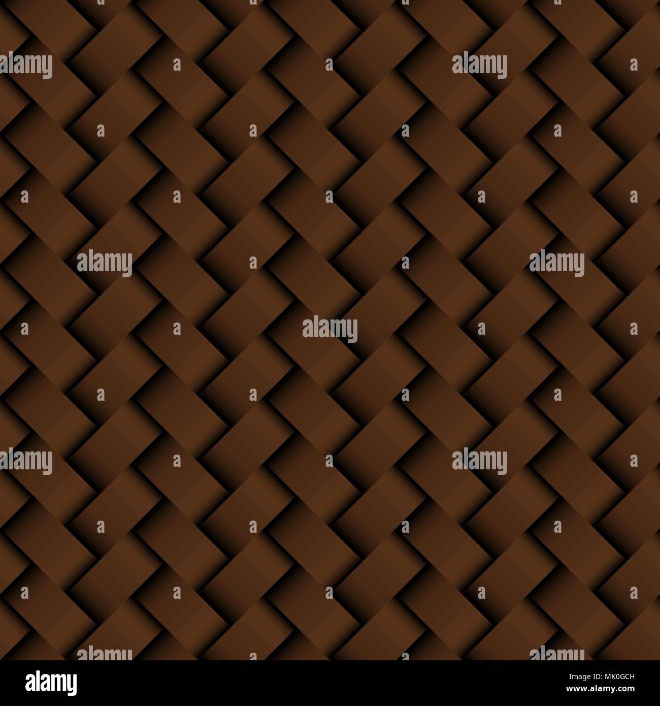 Texture brown leather weaving seamless pattern. Vector background. Stock Vector