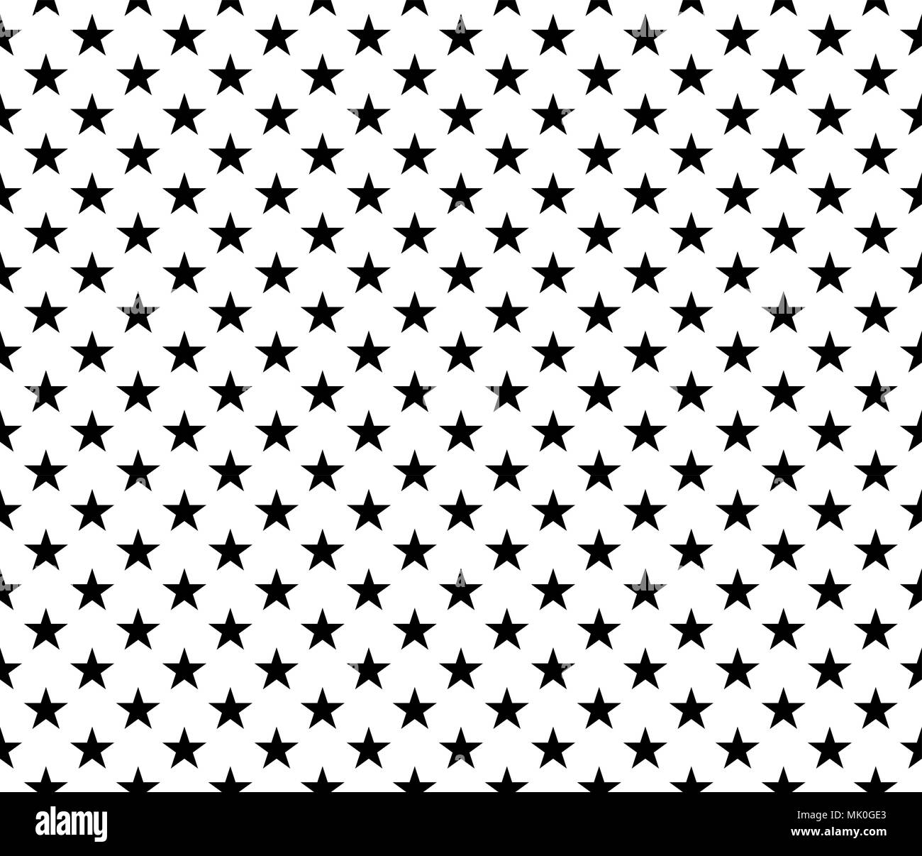 Black white seamless pattern stars background. Vector illustration ...
