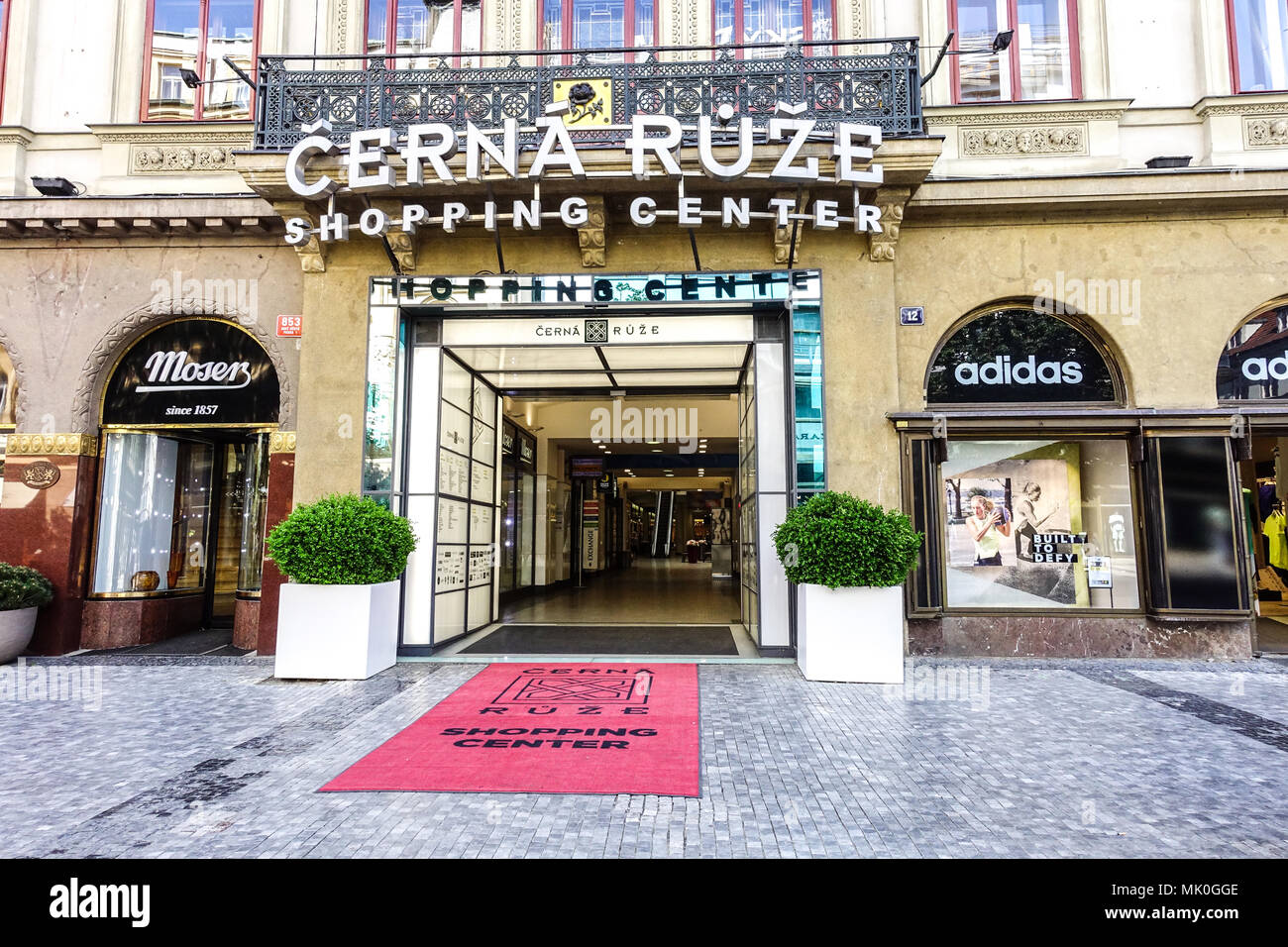 Prague passage shopping, Cerna Ruze - Black rose, Shopping center, Na  Prikope street, Prague shopping in City center Stock Photo - Alamy