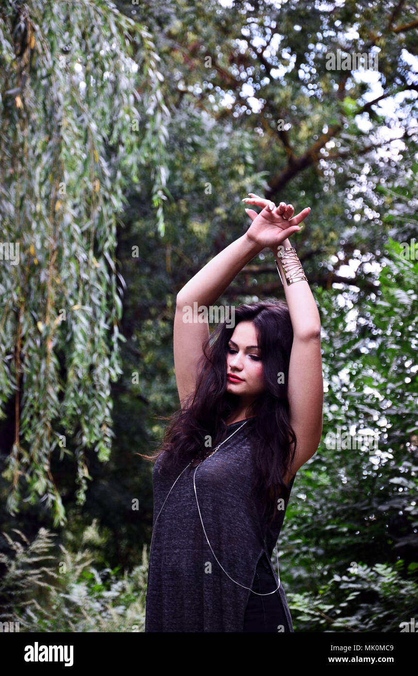 Woman in forest hi-res stock photography and images - Alamy