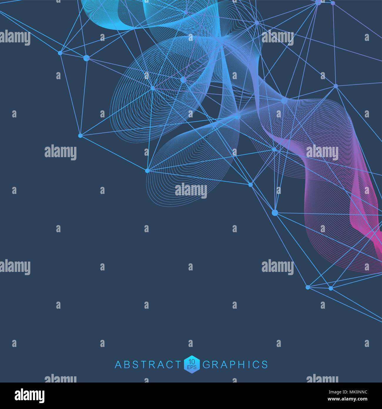 Geometric abstract background with connected line and dots. Structure ...