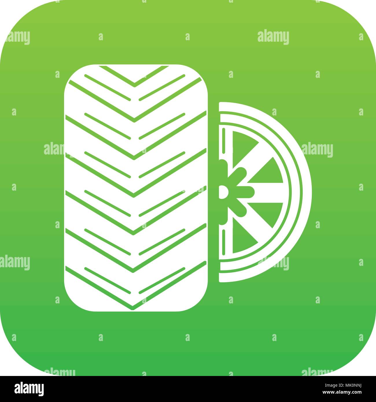 Tire icon green vector Stock Vector