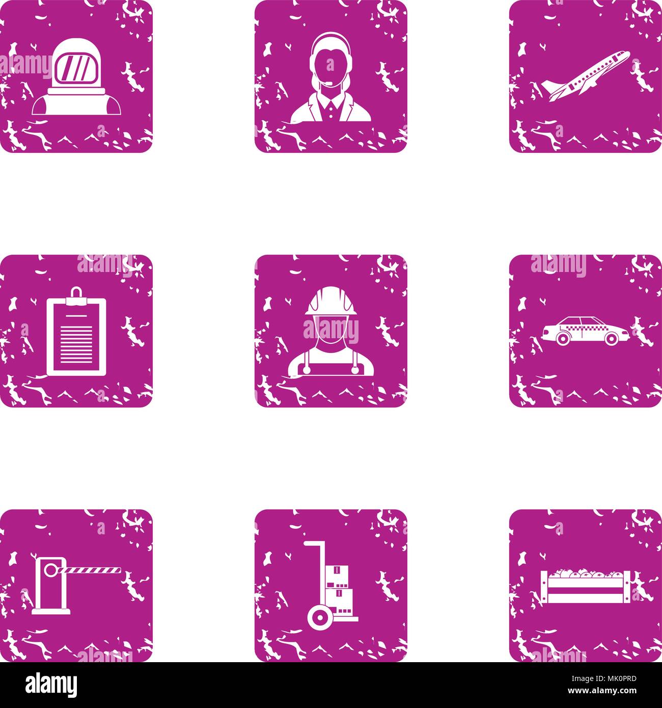 Working masses icons set, grunge style Stock Vector Image & Art - Alamy