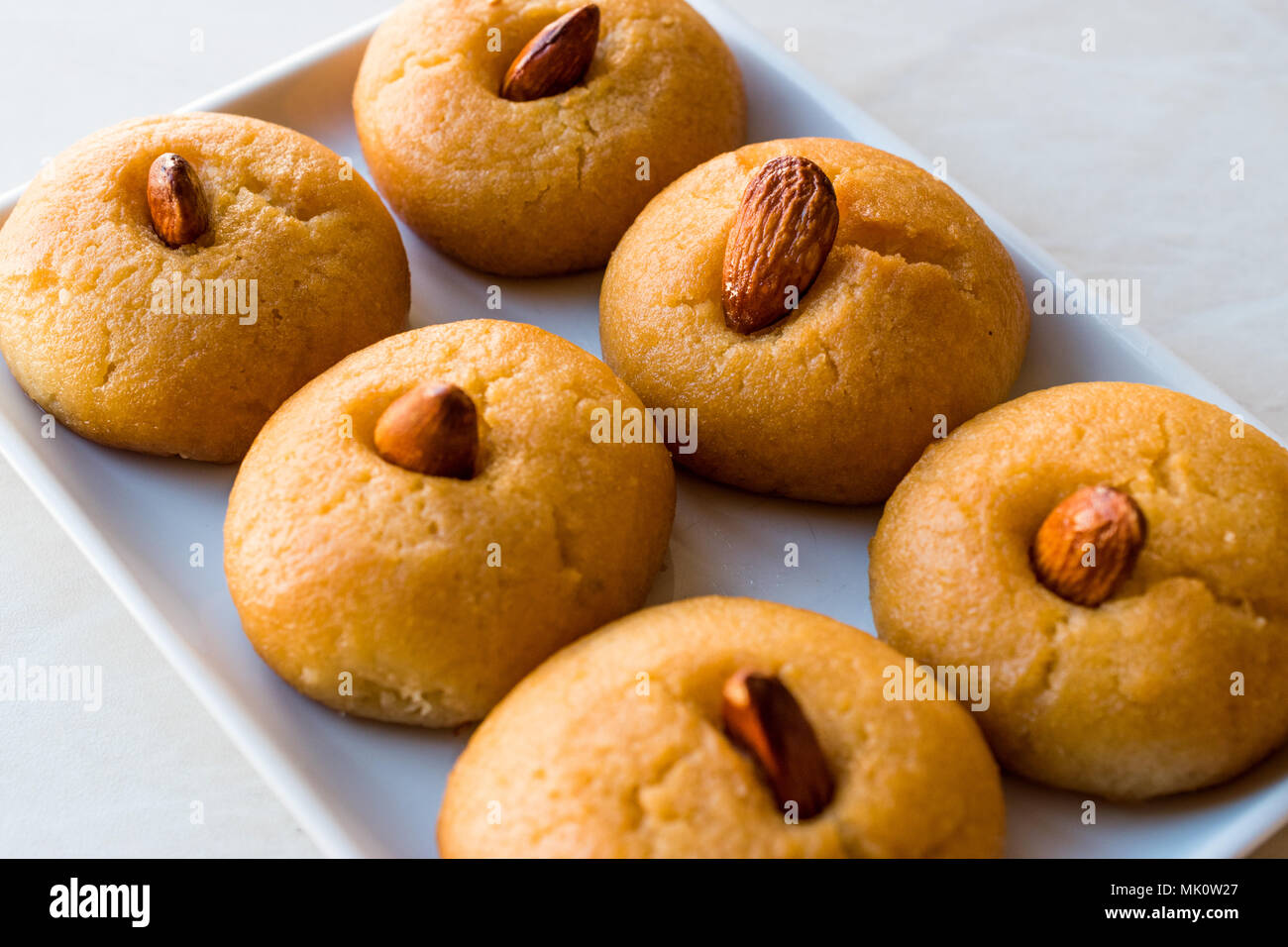 Turkish Dessert Sekerpare / Small cakes with Almond and Sherbet Syrup