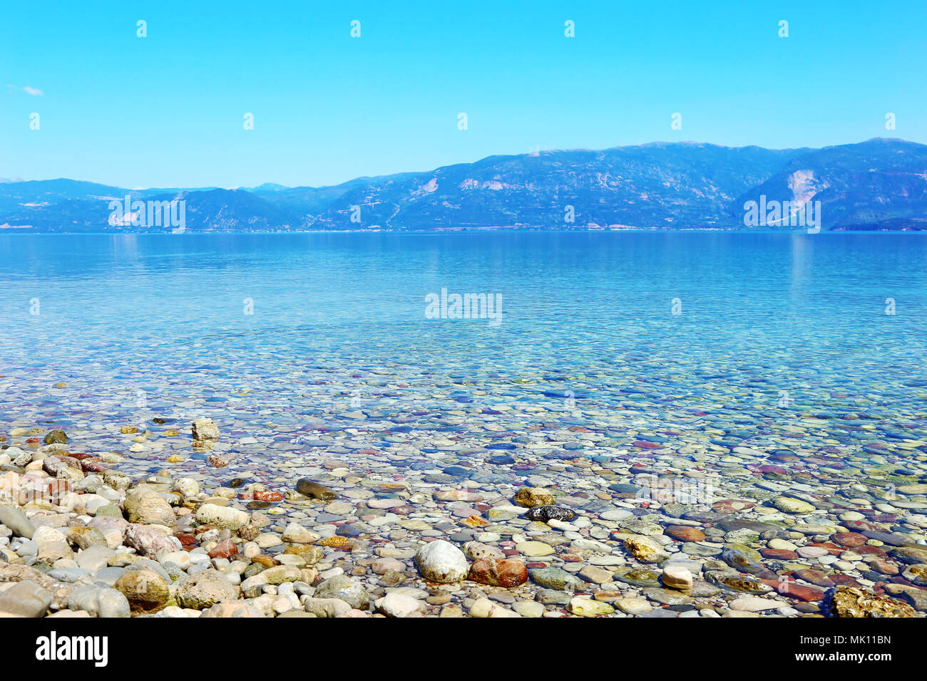 Landscape Of Beach At Aigio Achaia Peloponnese Greece Stock Photo Alamy